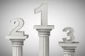 Numbers one, two and three over classic column Royalty Free Stock Photo