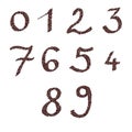 Numbers of roasted coffee beans template Royalty Free Stock Photo
