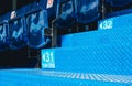 Numbers rows of seats sign in stadium. Royalty Free Stock Photo