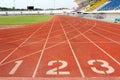 Numbers on running track