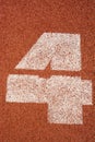 Numbers running track rubber cover texture top view Royalty Free Stock Photo