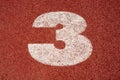 Numbers running track rubber cover texture top view