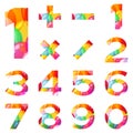 Numbers set, colorful balloons