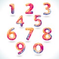 Numbers set in modern polygonal crystal style.