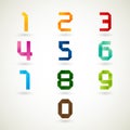 Numbers set origami style Royalty Free Stock Photo