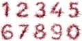 Numbers set from sharp bristle triangular USA flags Royalty Free Stock Photo