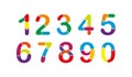 Numbers. a set of simple color vector icons on a white background for educational children`s games Royalty Free Stock Photo