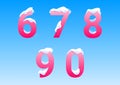 Numbers with snow caps Royalty Free Stock Photo