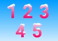 Numbers with snow caps Royalty Free Stock Photo