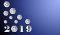 Numbers 2019 and snowflakes Royalty Free Stock Photo