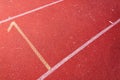 Numbers starting point on red running track,running track Royalty Free Stock Photo