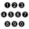 Numbers symbols icons signs simple black and white colored set Royalty Free Stock Photo