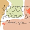 10000 numbers for Thanks followers design. Royalty Free Stock Photo