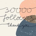 30000 numbers for Thanks followers design. Royalty Free Stock Photo