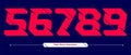 Numbers Typography Font Red race speed modern style in a set 56789