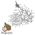 Numbers vector game: fruits and vegetables (dragon fruit)