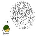 Numbers vector game: fruits and vegetables (durian)