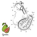 Numbers vector game: fruits and vegetables (guava)