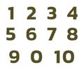 Numbers yellow oblique pattern