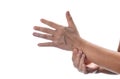 Numbness and tingling is a symptom of Ulnar tunnel syndrome, also known as Guyon's canal syndrome Royalty Free Stock Photo