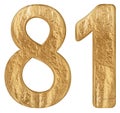Numeral 81, eighty one, isolated on white background, 3d render Royalty Free Stock Photo