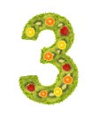 Numeral from fruit - 3