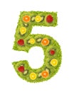 Numeral from fruit - 5