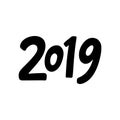 2019 numeral hand lettering. Happy New Year. Merry Christmas. Graduation. Vector Illustration Royalty Free Stock Photo