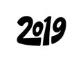 2019 numeral hand lettering. Happy New Year. Merry Christmas. Graduation. Vector Illustration