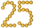 Numeral 25, twenty five, from decorative balls, isolated on whit Royalty Free Stock Photo