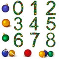 Numerals from christmas decoration Royalty Free Stock Photo