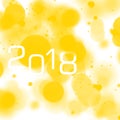 2018 numerals on a white and yellow carbonation effect