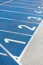 Numeration of running track on olympic stadium