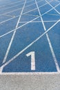 Numeration of running track on olympic stadium