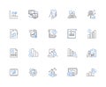 Numeric Data line icons collection. Statistics, Quantitative, Analytics, Digits, Metrics, Precision, Analysis vector and
