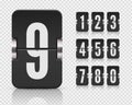 Numeric flip scoreboard set with reflection for dark countdown timer or web page watch or calendar. Vector illustration