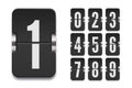 Numeric flip scoreboard set with shadows for black countdown timer or web page watch or calendar. Vector illustration