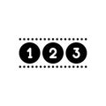 Black solid icon for Numeric, statist and numerical