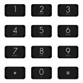 Numeric keypad of black color design on white background.