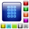 Numeric keypad color square buttons