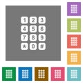 Numeric keypad square flat icons