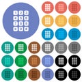 Numeric keypad round flat multi colored icons Royalty Free Stock Photo