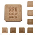 Numeric keypad wooden buttons Royalty Free Stock Photo