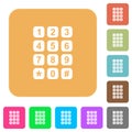 Numeric keypad rounded square flat icons