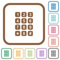 Numeric keypad simple icons