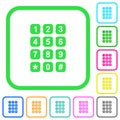 Numeric keypad vivid colored flat icons