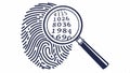 Numeric scan fingerprint: digit identity and number scan. #numericscanfingerprint vector design Generative AI Royalty Free Stock Photo