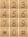 Numeric wooden characters