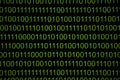 Numerical continuous code in green color, abstract web data in binary code.Programming code abstract technology developer.blurred