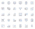 Numerical illustration line icons collection. Graphs, Charts, Graphical, Visualization, Infographics, Data, Analysis